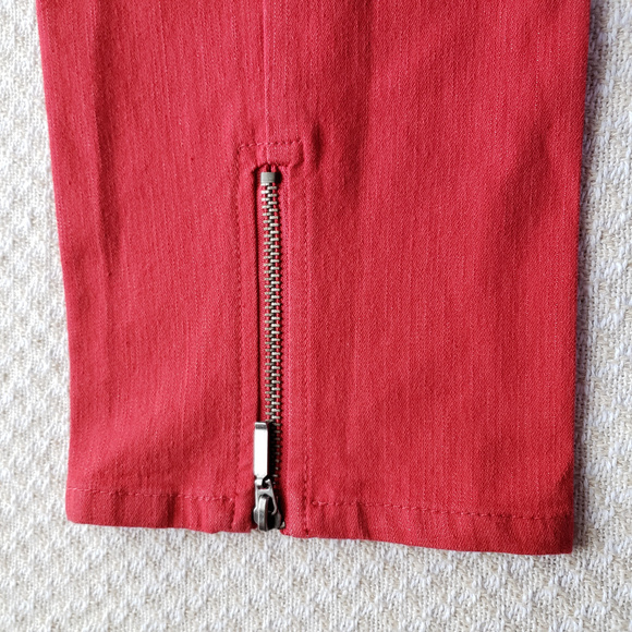 Reduced Ruby Rd 10 Red Skinny Jeans Zip Ankle - Picture 7 of 8